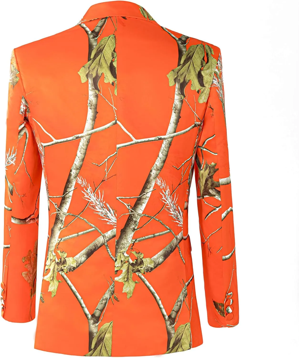 2 Piece Regular Fit Suit Set, Shiny Orange Printed Tuxedo Set(Jacket Pants Tie) for Business Wedding Party