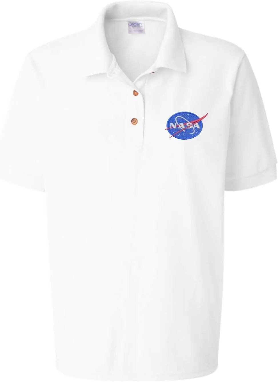 ALLNTRENDS Women's Polo Shirt NASA Embroidered Space Tshirt