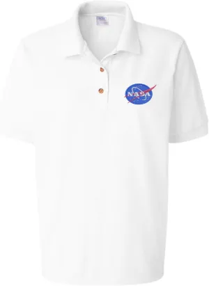 ALLNTRENDS Women's Polo Shirt NASA Embroidered Space Tshirt