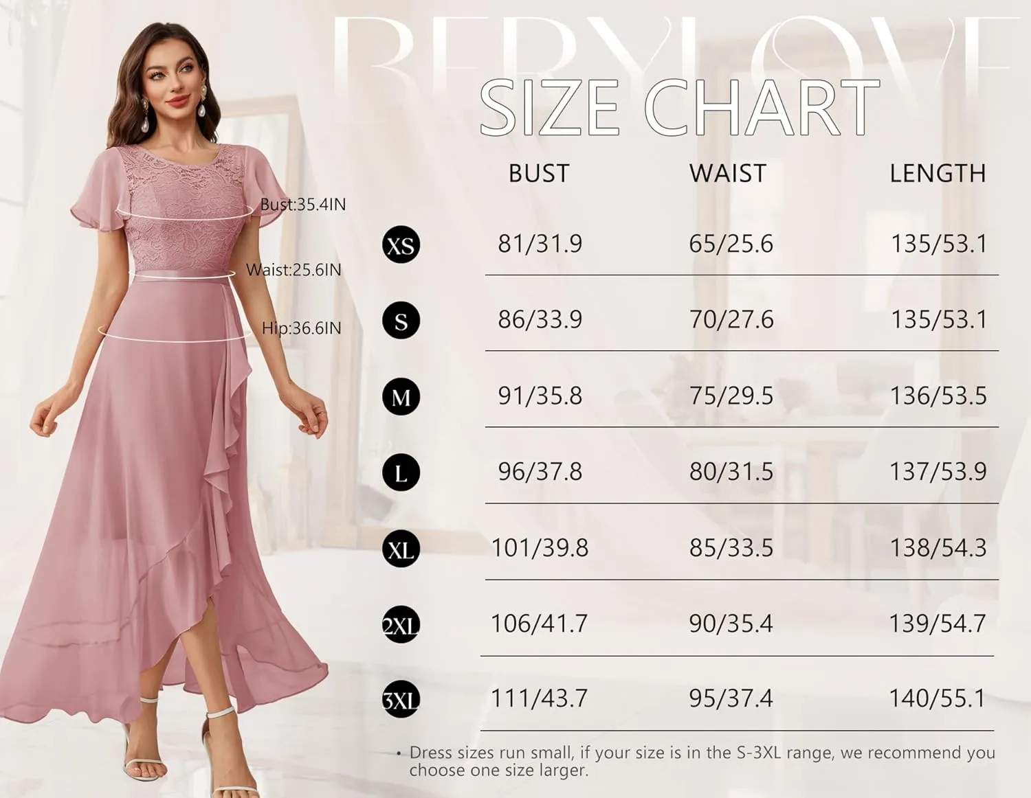 BeryLove Formal Dresses for Women 2025 Wedding Guest with Slit Cocktail Elegant Lace Long Prom Dress