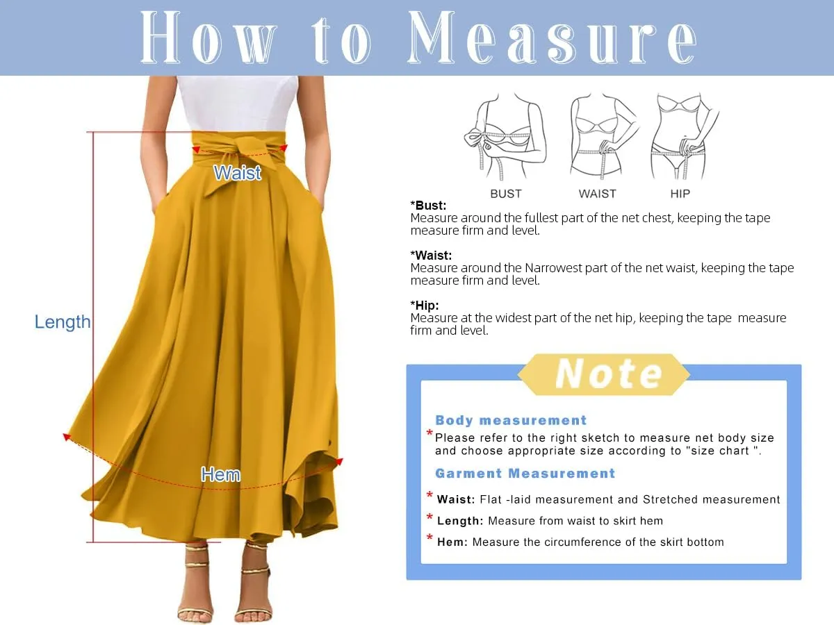 chouyatou Women's Elegant High Waisted Side Slit Irregular Bohemian Maxi Skirt with Pockets
