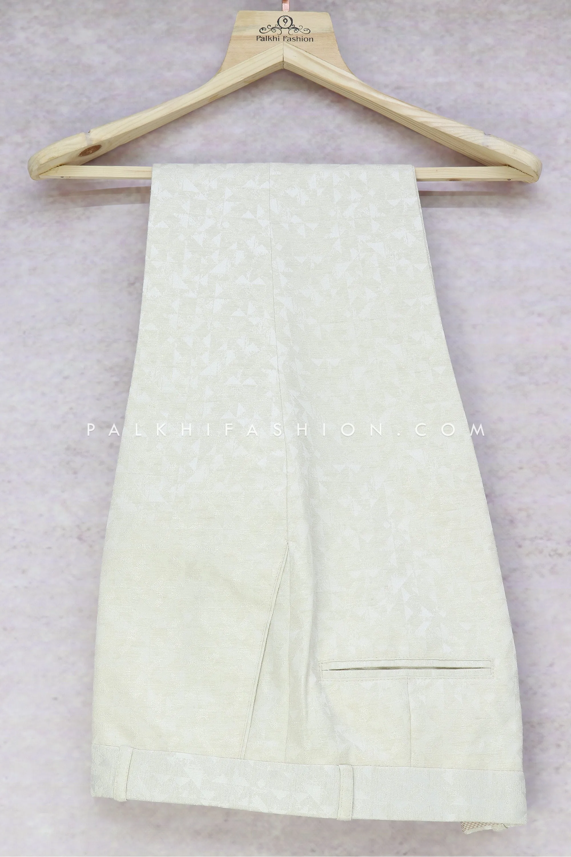 Cream Color Pure Silk Jodhpuri Suit With Handwork