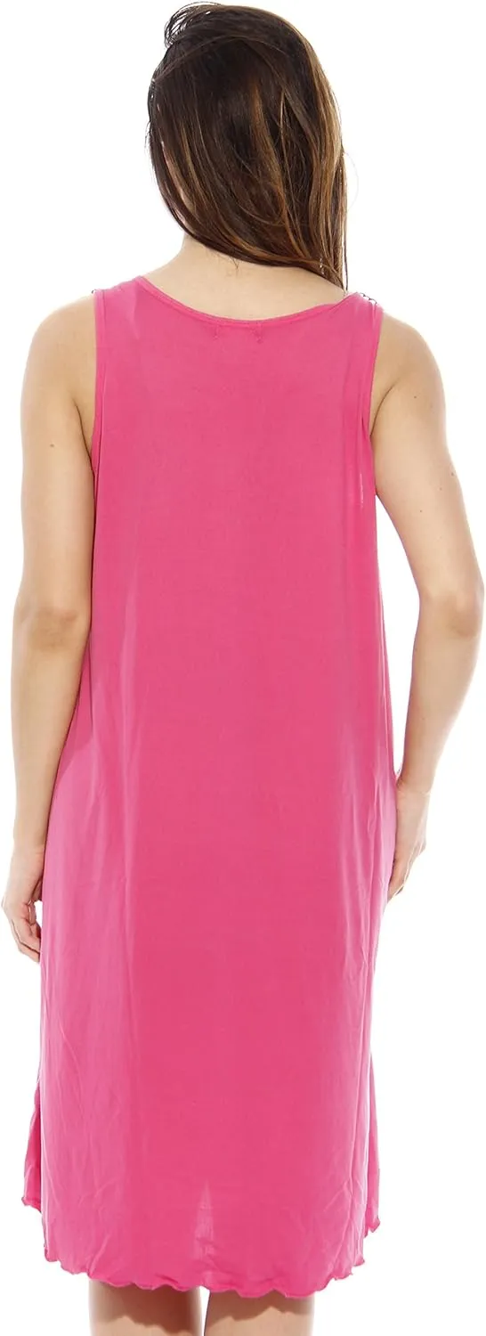 Dreamcrest Silky Soft Nightgown Women Sleepwear Crochet Trim Sleep Dress