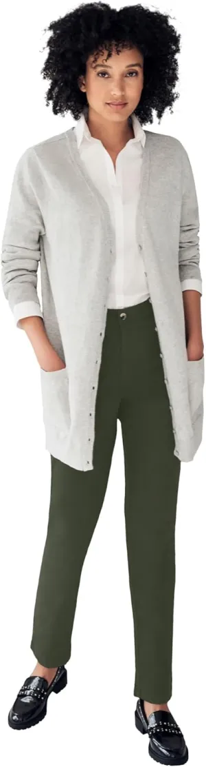 ellos Comfortable Women's Plus Size Modern Stretch Chino Pants Slim Fit Work & Casual