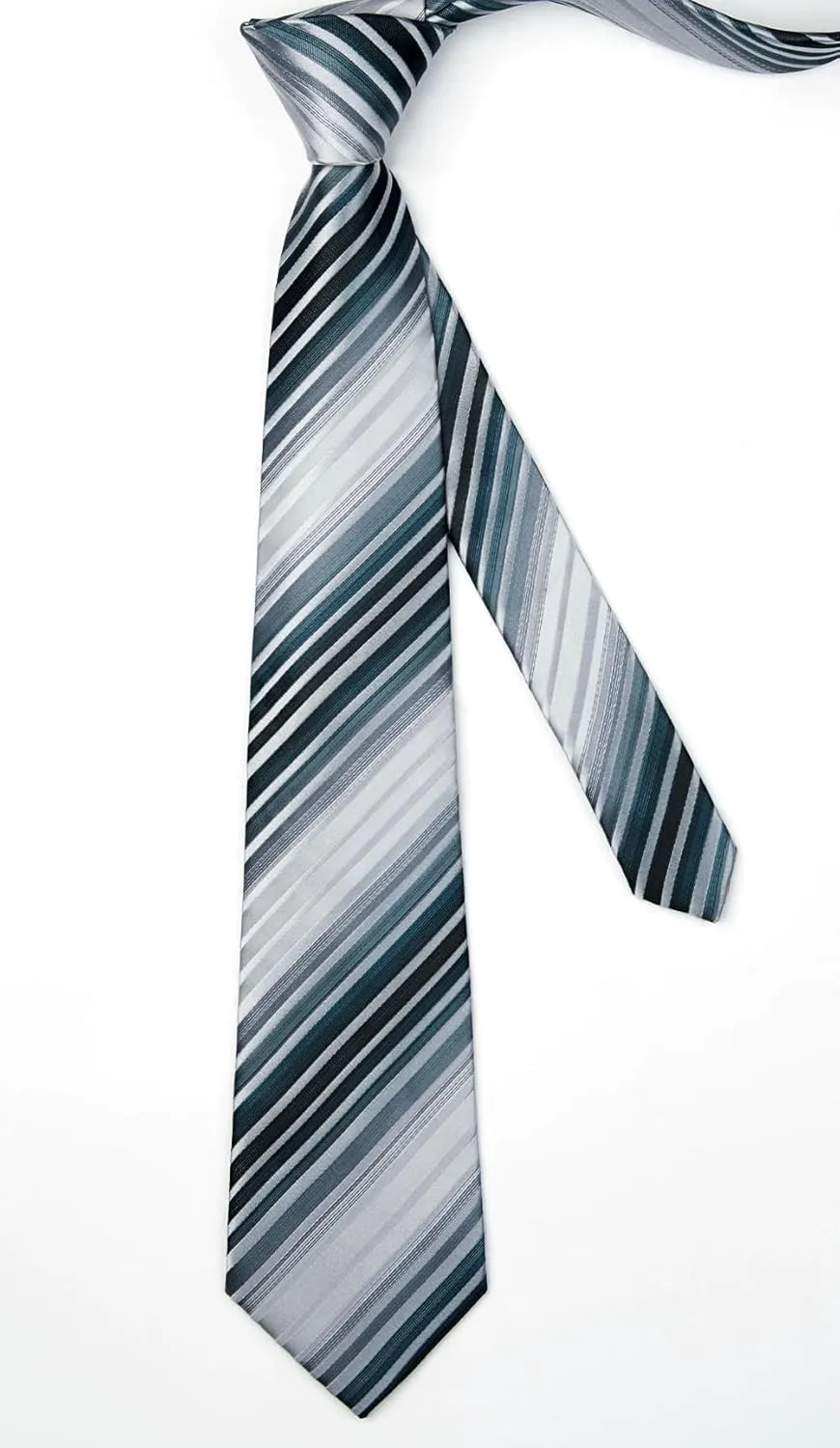 Enlision Mens Ties Stripe Tie and Pocket Square Set Classic Formal Woven Neckties Handkerchief Cufflinks Wedding