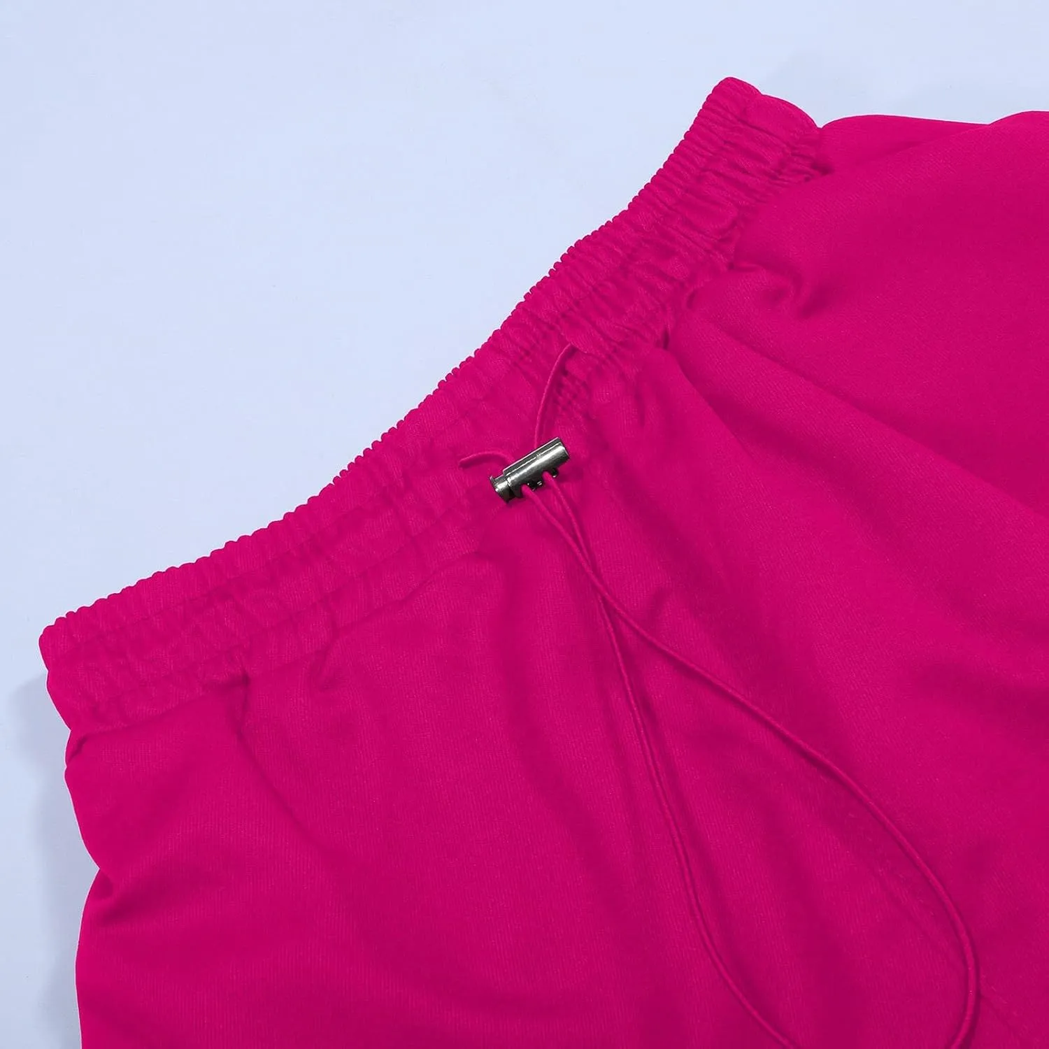 Girls Cargo Pants Wide Leg Pants Teen Kids Solid Drawstring Straight Joggers Trousers with Pockets 3-16 Years