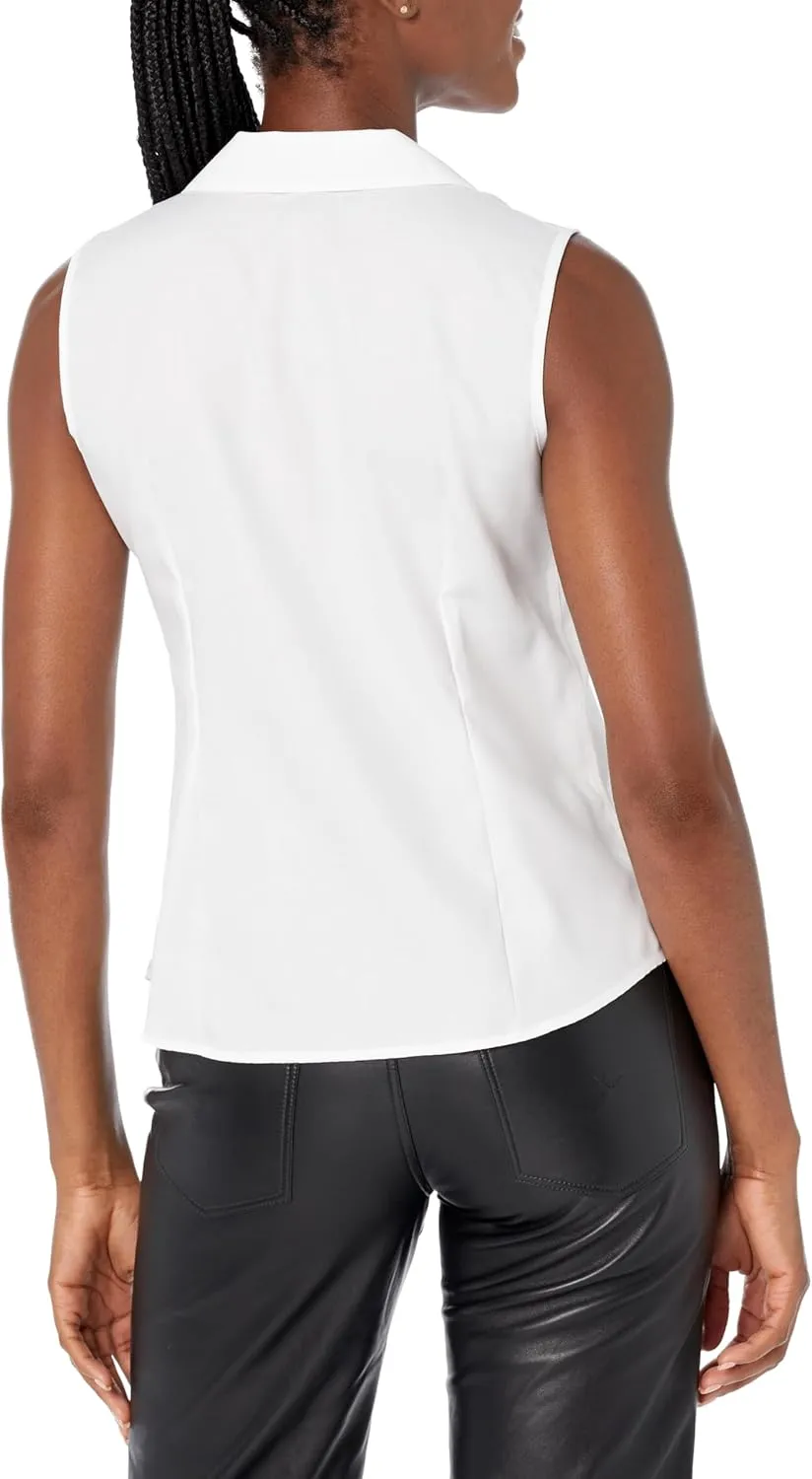 Jones New York Women's Sleeveless Easy Care Button Down Shirt