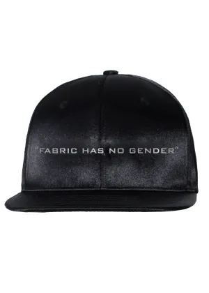 "Fabric Has No Gender" Satin Hat- silver