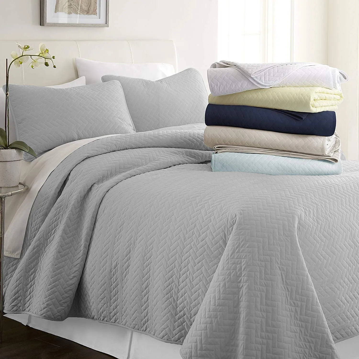 Simply Soft Quilted Coverlet Set - Assorted Styles