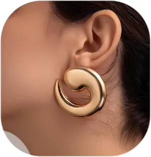 Statement Earrings for Women Chunky Gold Earrings Big Spiral Earrings Large Swirl Earrings Geometric Trendy Earrings Fashion Jewelry Gifts