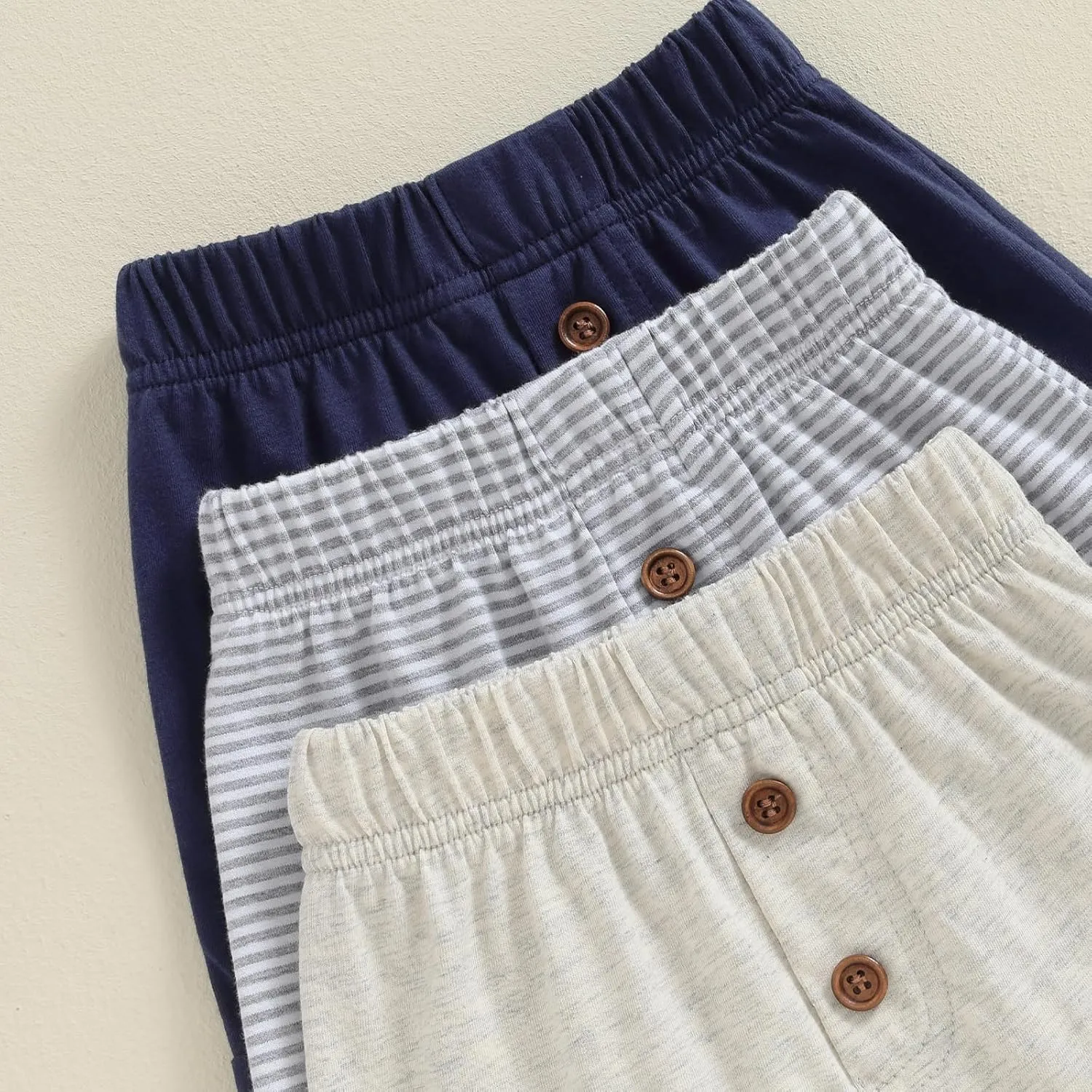 Toddler Baby Boy Shorts 3-Pack Elastic Waist Casual Pull On Cotton Shorts 12M 18M 2T Jogger Shorts for Kids