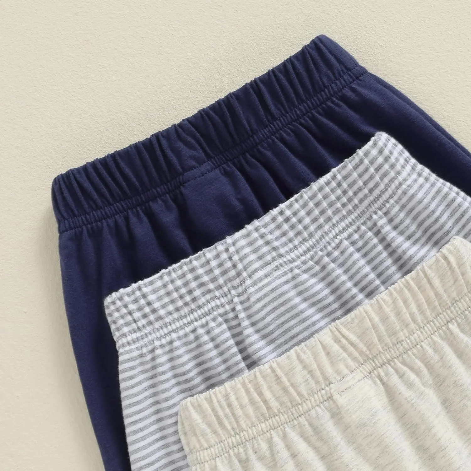 Toddler Baby Boy Shorts 3-Pack Elastic Waist Casual Pull On Cotton Shorts 12M 18M 2T Jogger Shorts for Kids