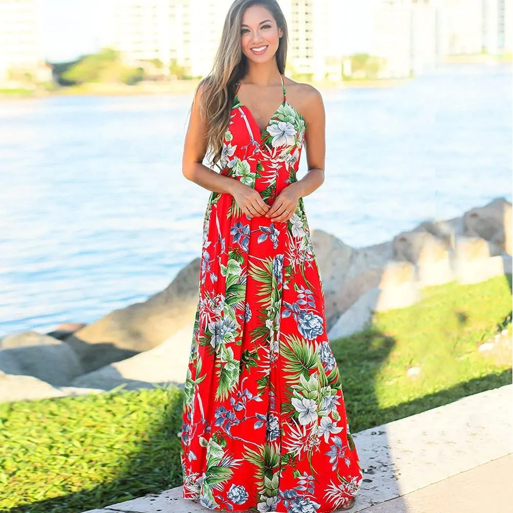 Women Transformer Convertible Multi Way Wrap V-Neck Wedding Bridesmaid Dress Halter Ombre Floral Long Evening Prom Maxi Dress